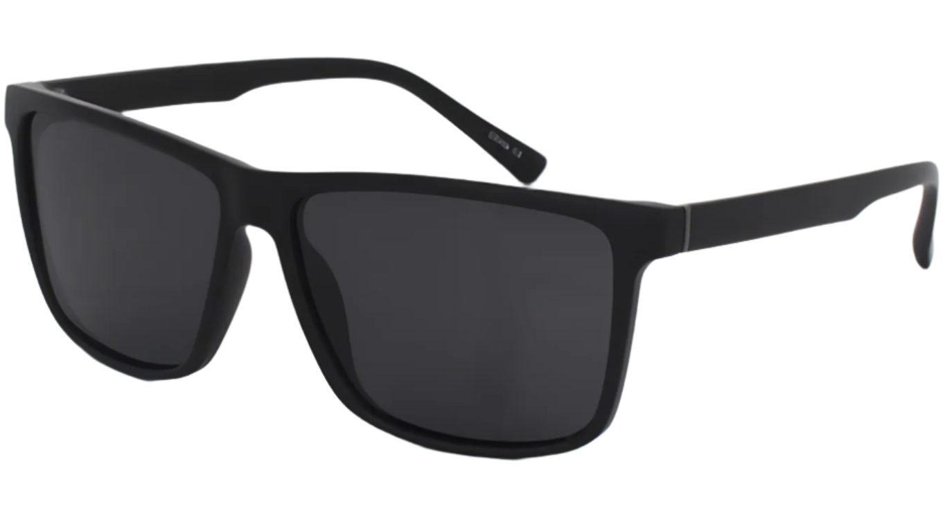 Black sunglasses on a white background