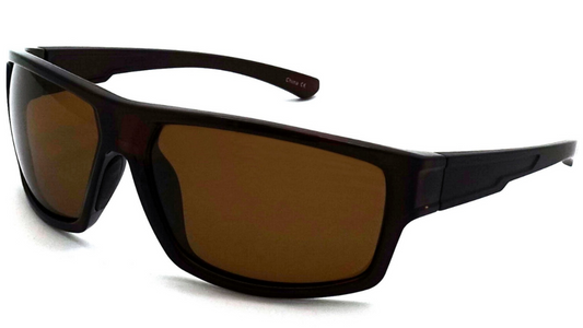 Brown sunglasses with brown lenses on a white background